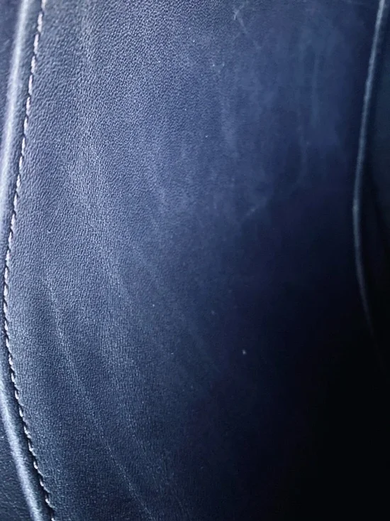 Coach Navy Blue Leather Tote Shoulder Bag Classic Minimalist - Picture 10 of 11